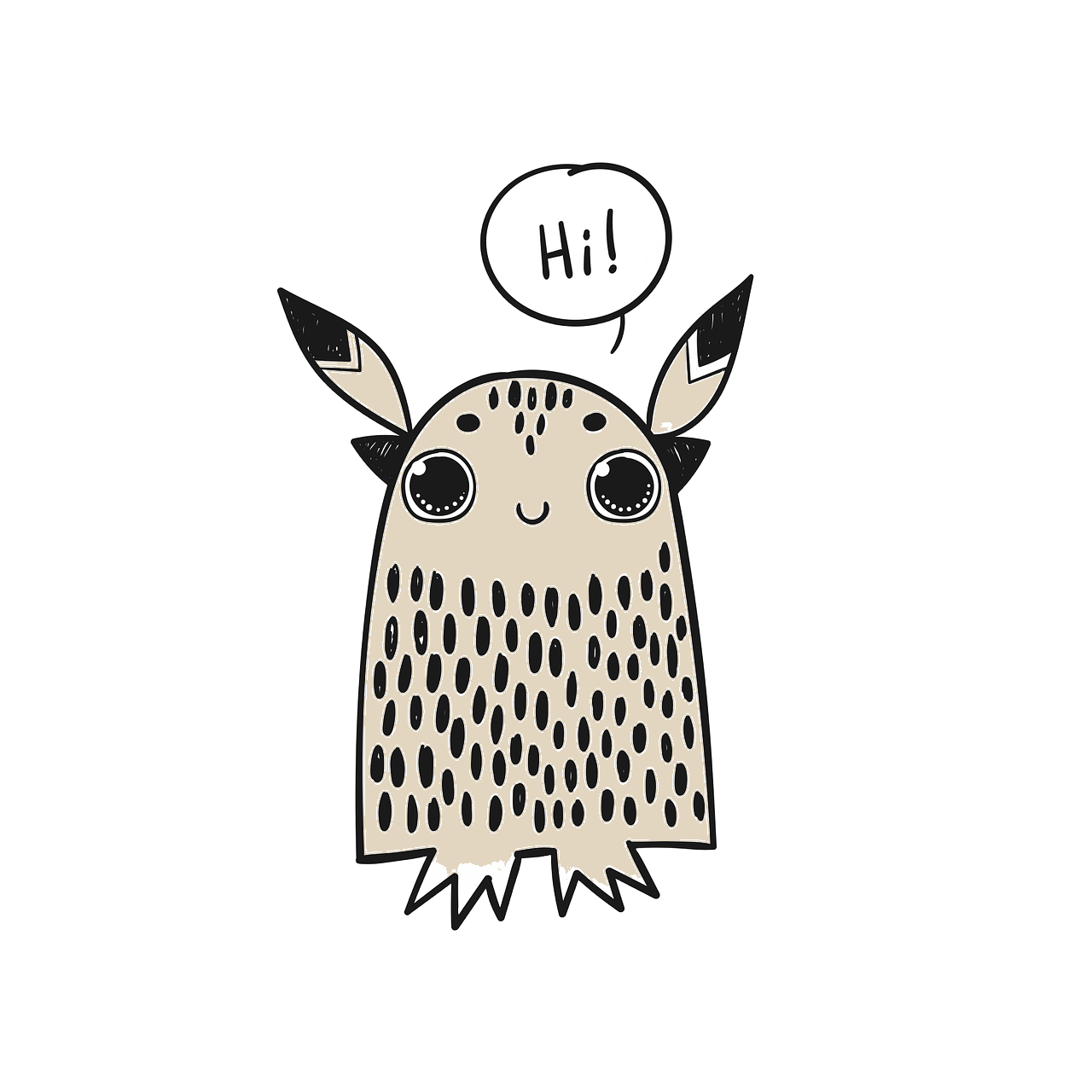 A Cute Monster saying Hi